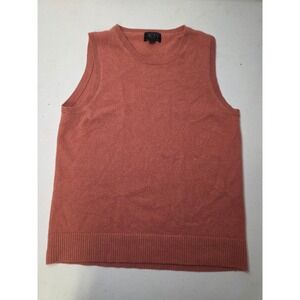 J.Crew Collection 100% Italian Cashmere Shell Sweater Vest Terracotta Rose L
